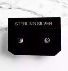 Sterling Silver Tiny Yin Yang Stud Earrings 5mm
