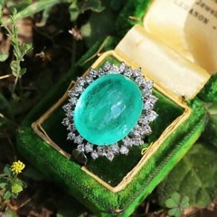 5.20 Ct Natural Emerald Art Deco Vintage Engagement Ring 925 Sterling Silver