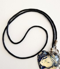 Vintage Heart Necklace Acrylic/Resin Handmade Jewelry Maine B67
