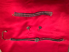 1950s Rhinestone and Black Plastic Jewelry Set is Chic and Stunning Vintage