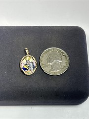 Vintage 14k Yellow Gold Hand Painted Porcelain Moses Pendant – Read