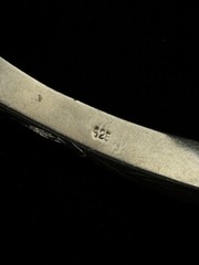 Vintage Sterling Silver Diamond Cut Square Shape Hinged Bangle Bracelet 7”