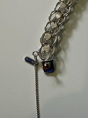 Vintage Monet Silver HEART Double Link Charm BRACELET – 8” – NEW + UNWORN!