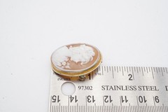 Vintage 800 Silver Cameo Brooch Pin