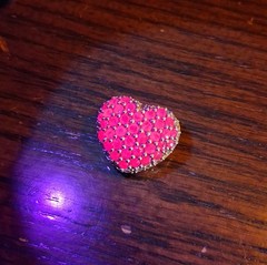Vintage 1990s Sterling Pave Ruby Heart Slide Pendant Avon See Pics/Description