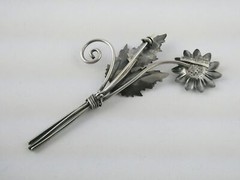 Vintage Byle Gro Sterling Silver Flowers Bouquet Brooch Pin 9.2g 3.5 Inches
