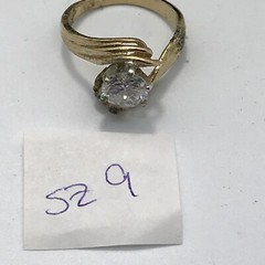 Vintage 18KT GE Gold Plated & Cubic Zirconia in Bold Look Ring varied sizes