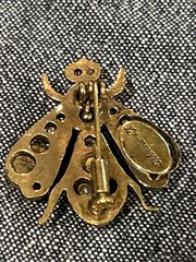 Rare MOANS COUTURE Signed Vintage-Style Figural Insect Brooch Pendant Pin