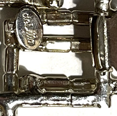 VTG Rhinestone Sllver Clip For Bonwilteller 1 3/4″ x 2 3/4″ Signed