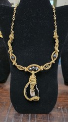 5 Handmade Egyptian Wire Wrapped Brass Gemstone Necklaces – $750+ Retail