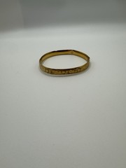 Vintage 14K Gold Filled Marathon Hinged Bangle W/ Floral Etching