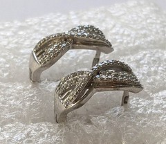 Vintage Earrings 925 silver Weight 3.51 g. Rhodium plated. Ukrainian jewelry.
