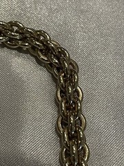 VTG Heavy Yellow Gold Plated Mogul Chain Necklace Unique Slide Grove Closure 16”