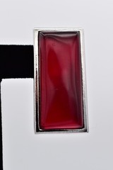 YSL Yves Saint Laurent Red Resin Silver Tone Pierced Earrings Vintage Flaw BinBF