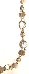 NWT Vintage KAT + BRYN Gold Tone Necklace W Gemstones Slide Floating Charms