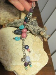 (R Carolyn Pollack 925 Sterling Silver Multi Stone Dangle Magnet Bracelet 41.4g