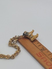 Vintage Bracelet Erwin Pearl Enamel Bulldog Pug Charm Dog Classic Luxury 90s