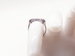 Antique 1920s $3000 1.50ct Natural 3 Blue Zircon 18k White Gold Filigree Ring