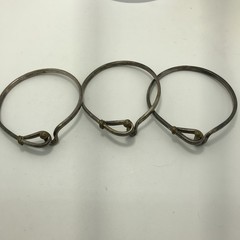 Vintage Mexico LMA 925 Sterling Silver Brass Clasp Closure Bangle Bracelet sz 7