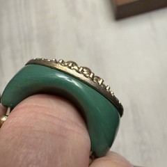 Vintage Green Stretchable Statement Ring Size 6-8 Victorian
