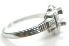 Antique Art Deco Setting Mounting Platinum Hold 4.5-5MM Ring Size 5 UK-J1/2