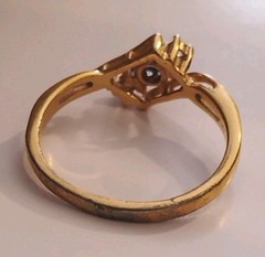 Vintage ESPO Esposito Sz 8.25 14K Gold Electroplate Pre-owned Spinel(?) Ring!