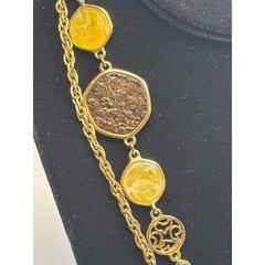 Necklace Retro Vintage Elegance Long Statement in Gold Tone 32 in Sarah Coventry