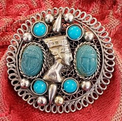 Vint Antique Lot Jewelry Turquoise Thunderbird Pendant Buckle Junk Estate As Is