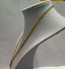 Vintage Goldtone Faux Fire Opal Teardrop Pendant Necklace, 18″