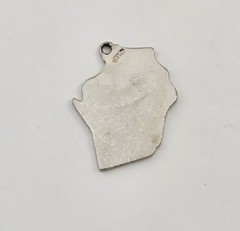 Vintage Green Enamel Wisconsin State Silver Plated Charm Pendant – 3.1g