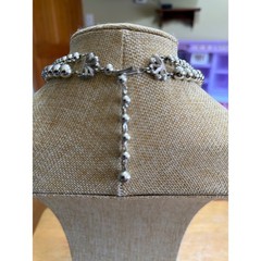 Vintage Silver Tone Double Strand Graduated Beaded Necklace Layered