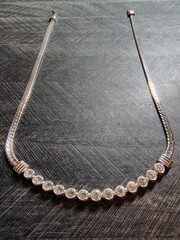 1990s Swarovski Silver-tone Collar Necklace Featuring Clear Rhinestones.