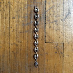 Vintage Sterling Silver Mariner Puffy Link Bracelet Italy 7.75” Long 0.5” Wide