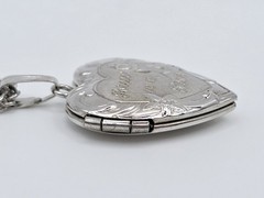 Vtg Marathon Sterling Silver Heart Locket Pendant Necklace Forever in My Heart