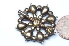 ANTIQUE ENGLISH GEORGIAN PERIOD 9K GOLD ALMANDINE GARNET BROOCH c1820