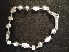 Vintage Signed Napier Silver Tone Clear Rhinestone Bracelet