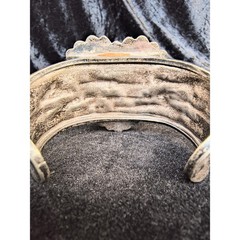 Vintage Sterling Silver Heart Stone Cuff Bracelet, Southwest Style Statement