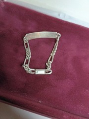Vintage 925 Sterling Silver ID Bracelet Curb Chain 5.75” Chunky Link
