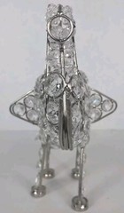 Elaborate Glass Embellished White Crystal Tone Elephant Statue