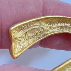 Vintage Tona Jewelry Mod Goldtone Brooch Corkscrew Twisted Pin Chunky 80s Style