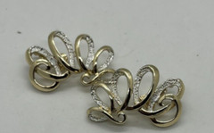 Vintage Climber Earrings Emmons in Gold and Silver Tone Clip On Signed