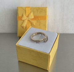 Vintage Ross Simons Dainty Citrine Solitaire Ring Vermeil 925 Silver Size 7