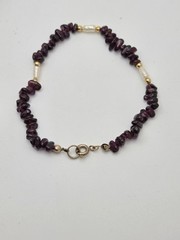Vintage Jewelry SET Necklace Beads Natural Almandine Garnet Gemstone 23.6 ”