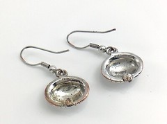 Women Vintage Unmarked Silver Oval Shaped Dangle Earrings 6.2g 0.65in I995