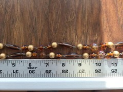 Marvella Amber Colored Glass Gold Beads With Metal Connectors Signed Slide Clasp