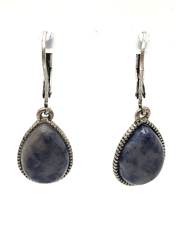 Nine West Vintage America Earrings Dangle Pierced Sodalite Leverback 1.25″ Blue