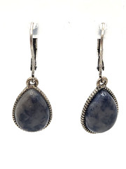 Nine West Vintage America Earrings Dangle Pierced Sodalite Leverback 1.25″ Blue