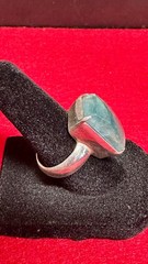 Vintage Nepal 925 Sterling Silver Blue Stone Statement Ring Sz 6 Signed READ