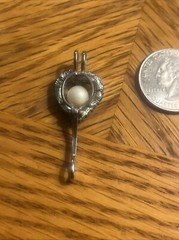 Beautiful Antique Vintage Pendant With Gem Stones & Pearl Opens See Pics & Read