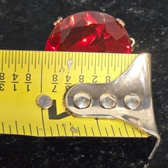 Vintage Red Faceted Glass Clip On Earrings Statement jewelry Glam Retro elegant